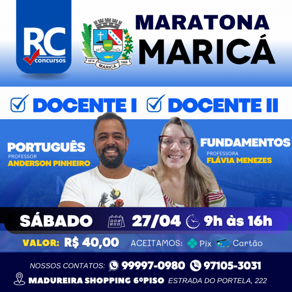 MARATONA MARICÁ - PORTUGUÊS E FUNDAMENTOS   - UNIDADE MADUREIRA - PRESENCIAL