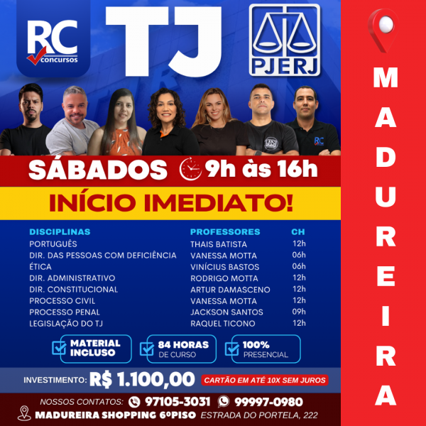 TJRJ - Técnico (SÁBADOS) - MADUREIRA  - UNIDADE MADUREIRA - PRESENCIAL 
