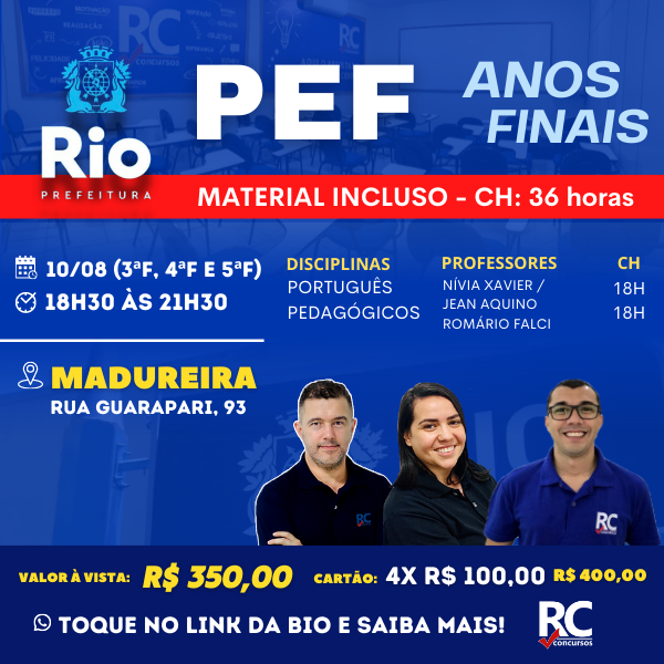 PEF - ANOS FINAIS | NOITE  - UNIDADE MADUREIRA - PRESENCIAL 